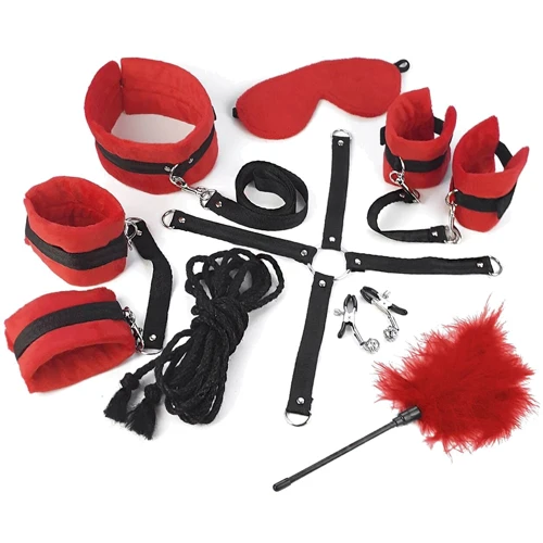 Набір БДСМ Art of Sex - Soft Touch BDSM Set 9 предметів червоний
