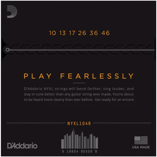 Струна для гітар Струны D`ADDARIO NYXL1046 NYXL REGULAR LIGHT 10-46: Призначення Для електрогітари