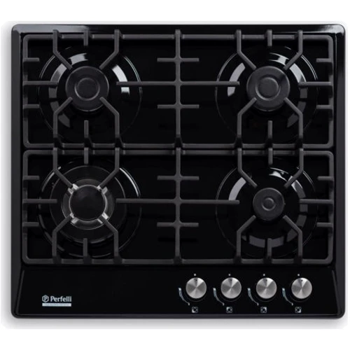 Варочная поверхность газовая Perfelli HGM 61620 BL: Рабочая поверхность эмаль