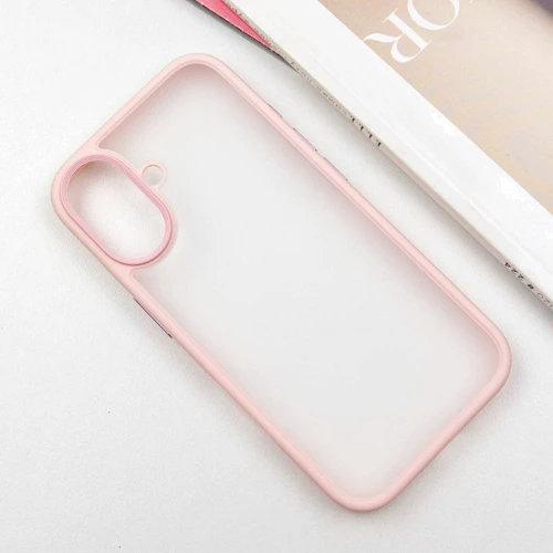 Чехол для iPhone Mobile Case TPU+PC Metal Buttons Pink for iPhone 16: Материалы поликарбонат и полиуретан