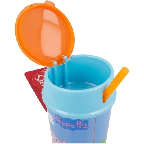 Пляшка для води та їжі дитяча Stor Peppa Pig Snack Tumbler 400 ml (Stor-13901): Об'єм, мл 400