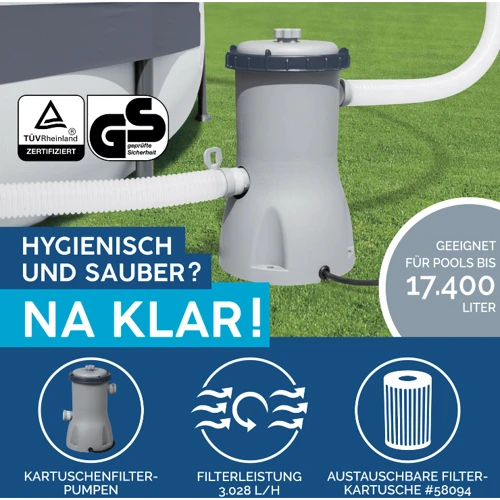 Бассейн Bestway каркасный круглый 396-122 см (5618W) (12690 л, фильтр-насос 220V, лестница, крышка-чехол) фото 4