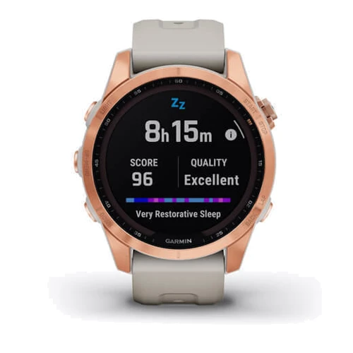 Смарт-часы Garmin Fenix 7S Solar Rose Gold with Light Sand Band (010-02539-11): Цвет ремешка Песочный