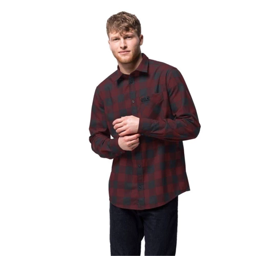 Рубашка Jack Wolfskin Red River Shirt 1402551-8222 50 бордовая с длинным рукавом: Длина рукава Длинный