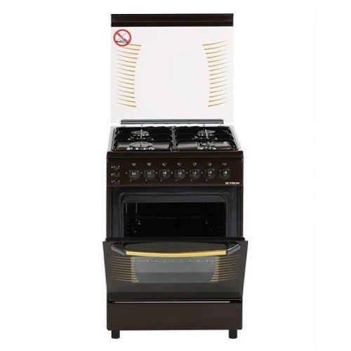 Газовая плита Fresh F55G5/01 (Brown): Рабочая поверхность эмалированная сталь