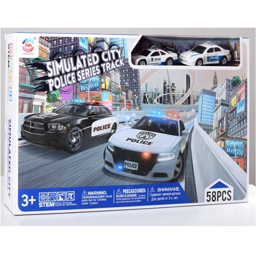 Трек SK282 полиция, 216см/97-47см, д/у, машинка 10см 2шт, 58дет: Производитель Китай