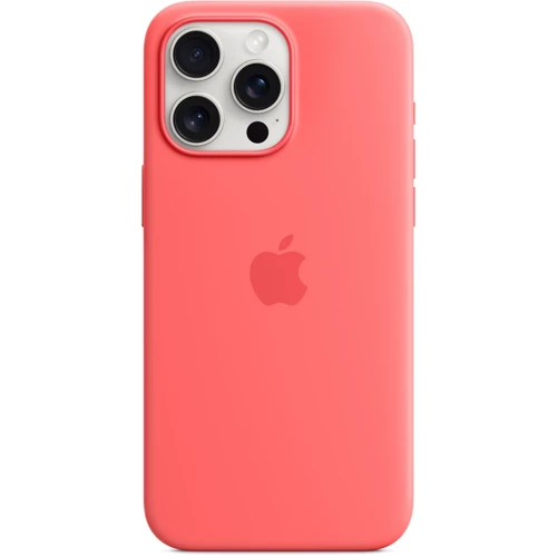 Чехол для iPhone Apple iPhone 15 Pro Max Silicone Case with MagSafe - Guava (MT1V3ZM/A): Материалы Силикон