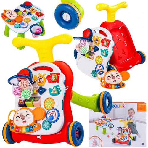 Каталка-ходунки Bamby +столик Первые шаги 2в1 (N6038-red): Цвет красный