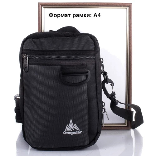 Мужская сумка через плечо Onepolar черная (W3023-black): Пол Мужской