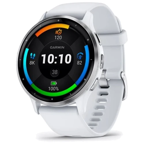 Смарт-часы Garmin Venu 3 Silver Stainless Steel Bezel with Whitestone Case and Silicone Band (010-02784-00)