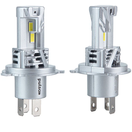 Светодиодная автолампа Pulso M6-H4/LED-chips 7535/9-18v/2x28w/6000Lm/6500K (M6-H4): Головной свет Дальний свет, Ближний свет