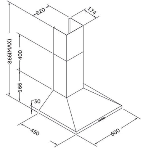 Вытяжка Pyramida KSX 60 IX: Тип монтажа Настенный