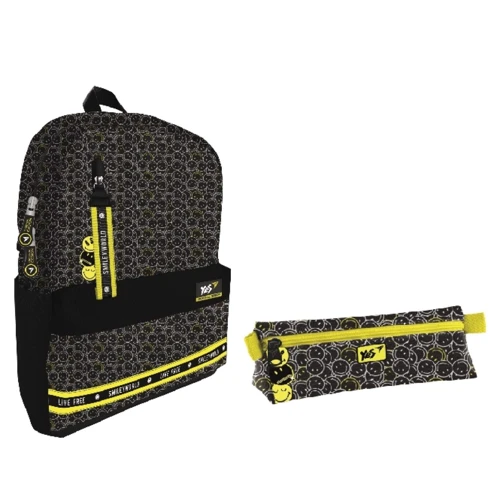 Набор школьный Yes TS-56 Collection Smiley World.Black&Yellow 2 предмета (558819)