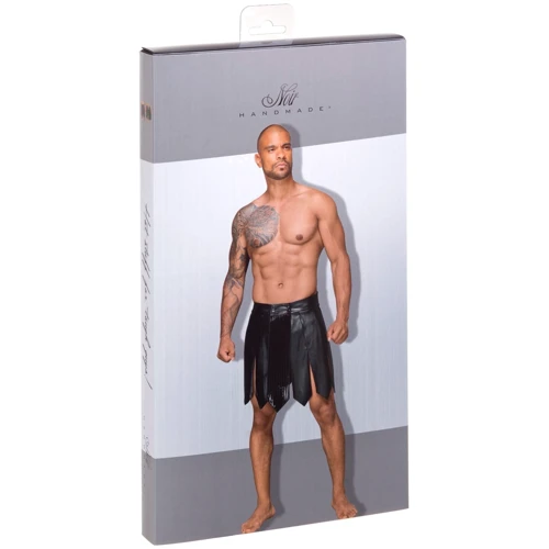 Мужская юбка гладиатора Noir Handmade H053 Eco leather men's gladiator skirt Black, S