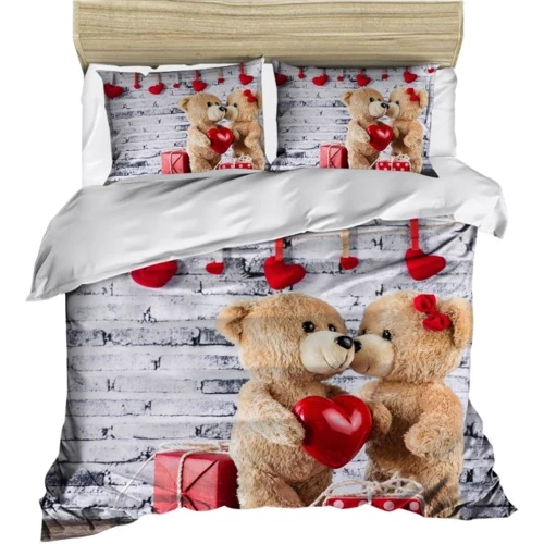 Комплект постільної білизни LightHouse Ranforce+3D Teddy Bears євро сірий (1006OZ_2,0)