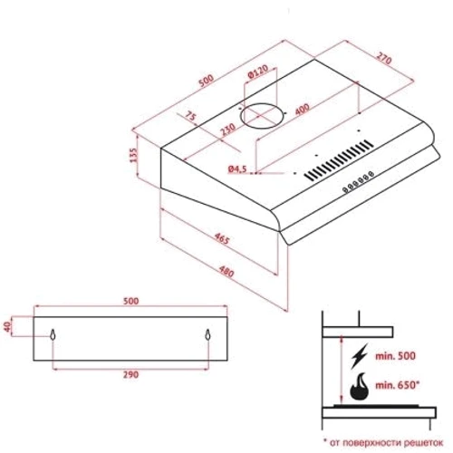 Вытяжка Perfelli PL 5142 W LED фото 6