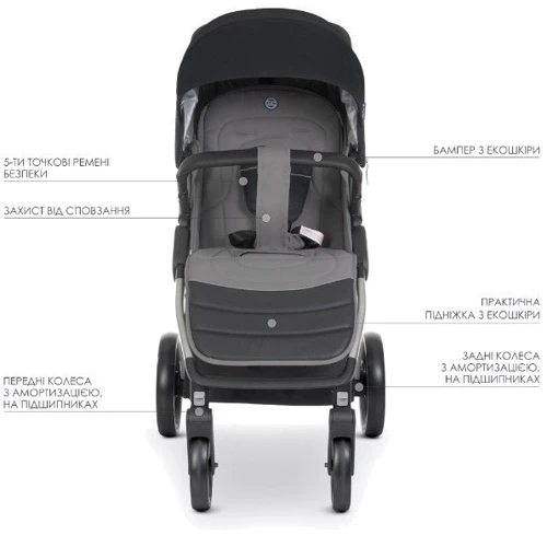 Прогулочная коляска El Camino Dynamic ME 1053 (onyx) фото 11