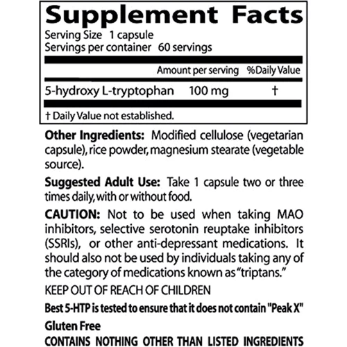 Doctor's Best Best 5-HTP 100 mg 60 Veggie Caps оксітріптан: Форма випуску капсули