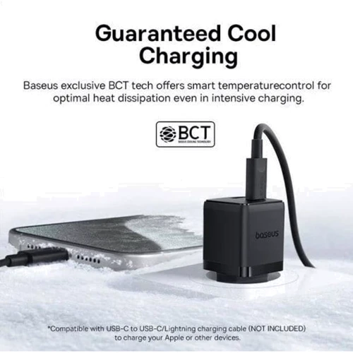 Зарядное устройство Baseus Wall Charger Palm USB-C+USB 20W with USB-C Cable Black (P10111608113-01) фото 7