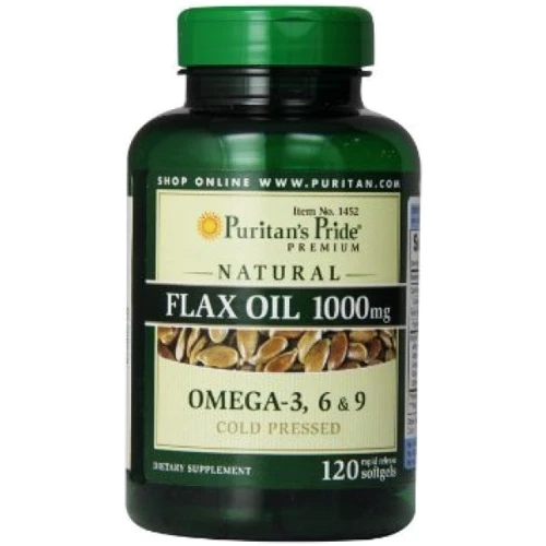 Puritan's Pride FLAX OIL 1000 mg Omega-3, 6 & 9, 120 гелевых капсул