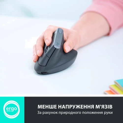 Мышь Logitech Mouse MX Vertical Advanced Ergonomic (910-005448): Интерфейс подключения Bluetooth, Wireless