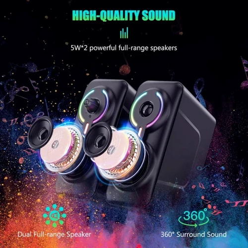 Акустична система Onikuma L6 2.0 RGB 10W Black (Onikuma L6) фото 6