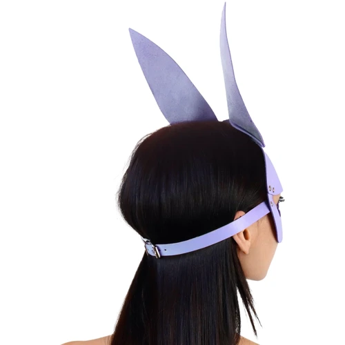 Кожаная маска Зайки Art of Sex - Bunny mask, лавандовый