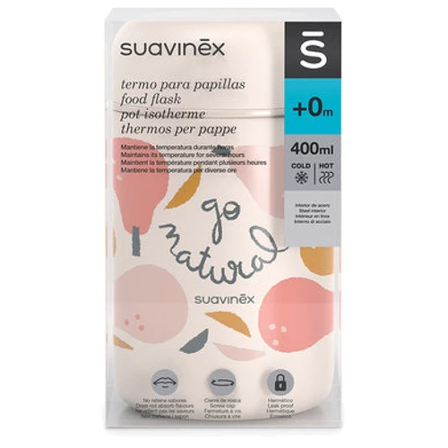 Термос для еды Suavinex "Go natural" бежевый розовая груша (401503): Количество предметов 1