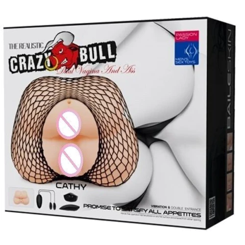 Мега мастурбатор с двойной вибрацией Crazy Bull - Dual Vagina And Ass Vibrating, BM-009136