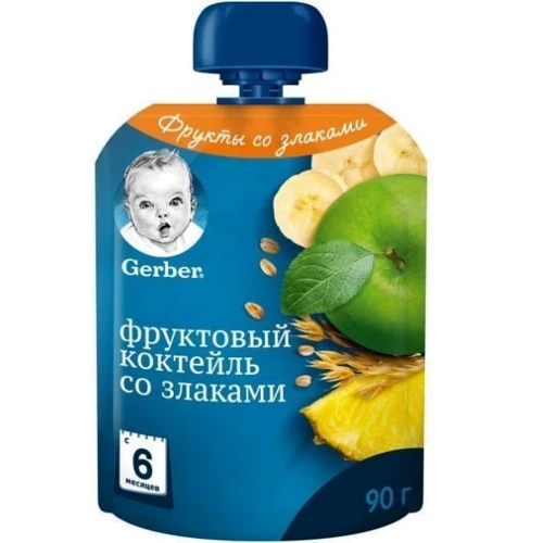Пюре фруктове зі злаками Фруктовий коктейль зі злаками для дітей з 6 місяців (7613036135245)