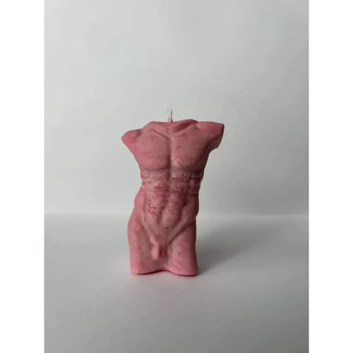 Свеча в виде торса мужчины Glowing fire, 10х5 см (телесный)