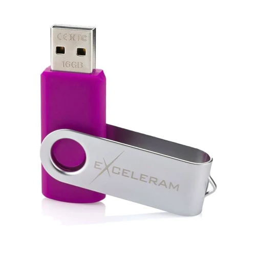 USB-флешка eXceleram 32GB P1 Series USB 2.0 Silver/Purple (EXP1U2SIPU32): Объем памяти 32 GB
