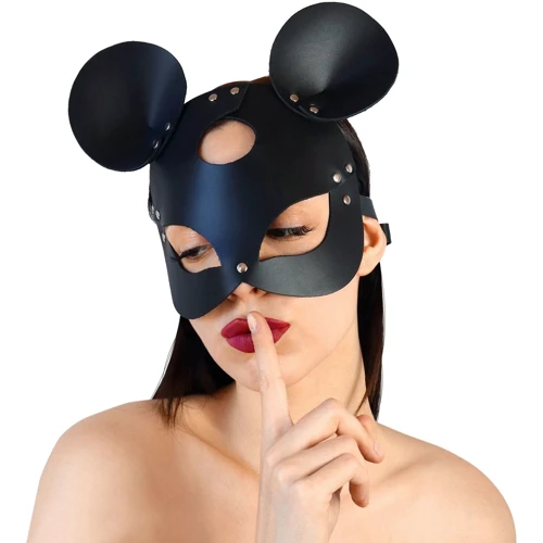 Кожаная маска мышки Art of Sex - Mouse Mask, черный