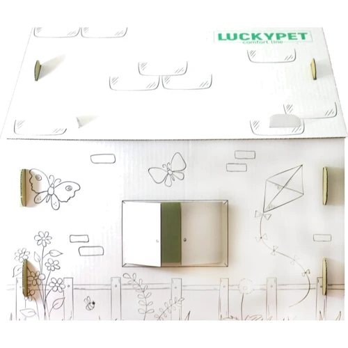 Будиночок для кошенят Lucky Pet 45x45x45 см білий (4820224213231) фото 4