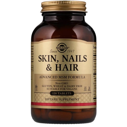 Solgar Skin, Nails & Hair, Advanced MSM Formula, 120 Tabs Витамины для волос, кожи и ногтей