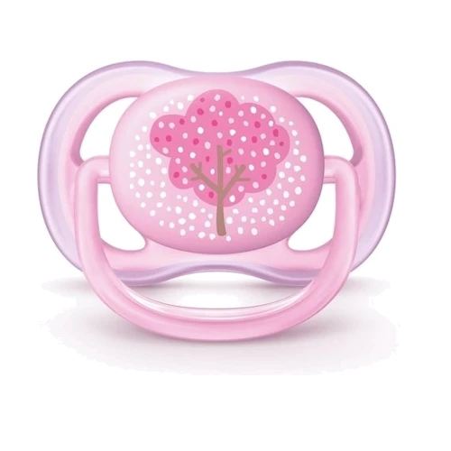Пустышка для девочки Philips AVENT Ultra Air с декором, 0-6 мес, 2 шт (SCF343/20): Вид пустышки классическая