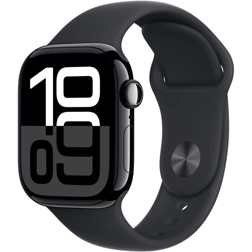Apple Watch Series 10 GPS, 42mm, Jet Black, Black Sport Band, M/L Approved Витринный образец: undefined undefined