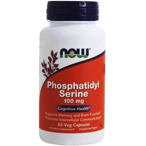 NOW Foods Phosphatidyl Serine 100 mg Фосфатидилсерин 60 веганських капсул