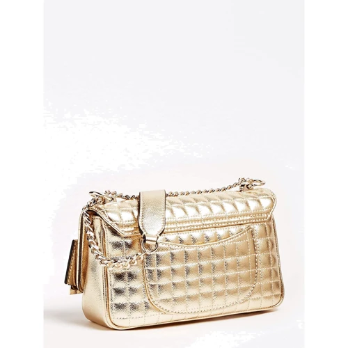 Женская сумка через плечо Guess Matrix Convertible Xbody Flap золотистая (HWMG7740210-GOL): Пол Женский