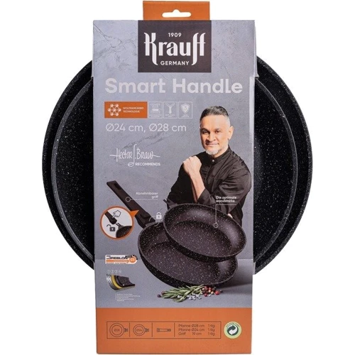 Набор сковород Krauff Smart Сhef 24/28 см со съемной ручкой 25-305-084 2 шт (27728): Диаметр, см 28