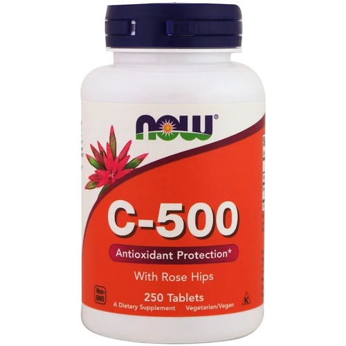 Now Foods C-500 With Rose Hips, 250 Tablets (NOW-00672)
