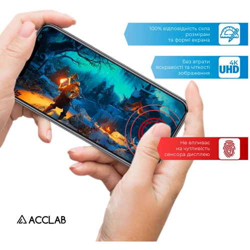 Защитное стекло для iPhone ACCLAB Tempered Glass Full Glue Black for iPhone 13: Материалы стекло
