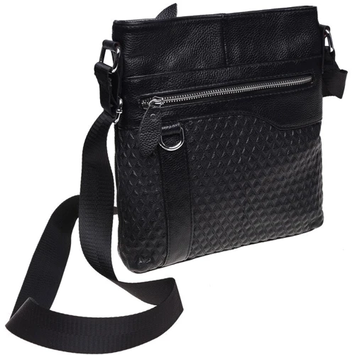 Мужская сумка планшет Borsa Leather черная (K15003-4-black)