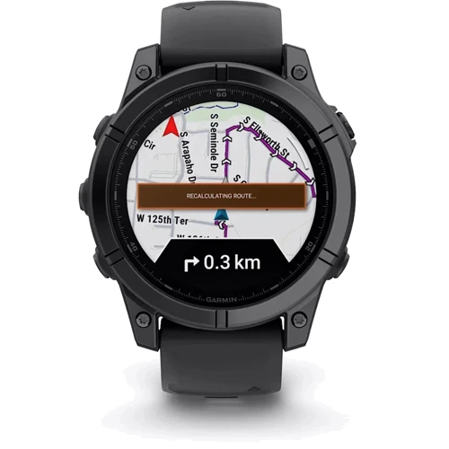 Смарт-часы Garmin Fenix E 47mm Slate Grey Steel with Black Silicone Band (010-03025-01): Дисплей 1.3" AMOLED (416x416) / Corning Gorilla Glass