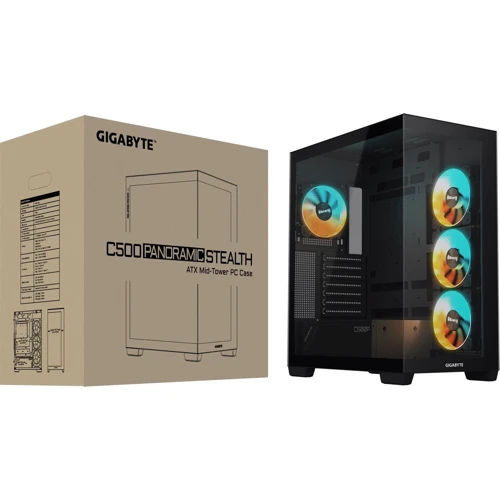 Корпус GIGABYTE C500 Panoramic Stealth Black (GB-C500P ST) фото 6