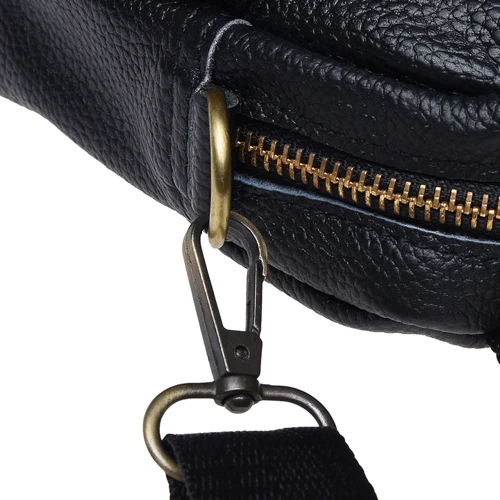 Чоловіча сумка через плече Keizer чорна (K108-black): Матеріал Натуральна шкіра
