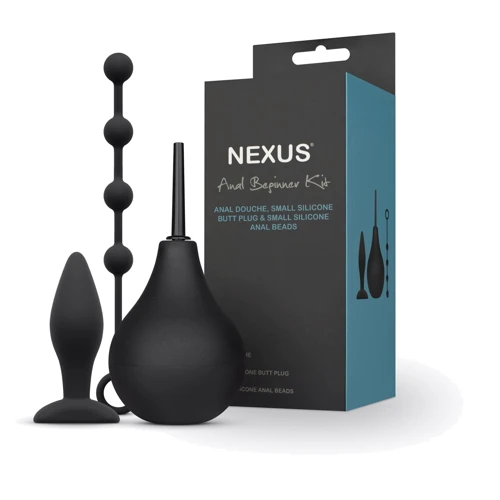 Набор новичка для анальной стимуляции Nexus ANAL BEGINNER KIT, спринцовка, анальные бусы и пробка