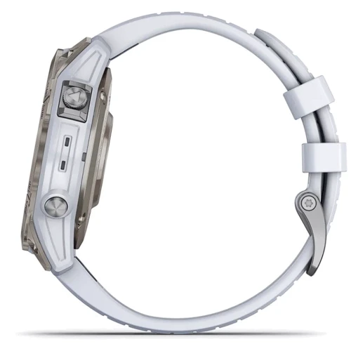 Смарт-часы Garmin Epix Pro (Gen 2) 47mm Sapphire Titanium with Whitestone Band (010-02803-21): Особенности С сапфировым стеклом, С большой автономностью, Водонепроницаемые, MP3-плеер, Бесконтактная оплата