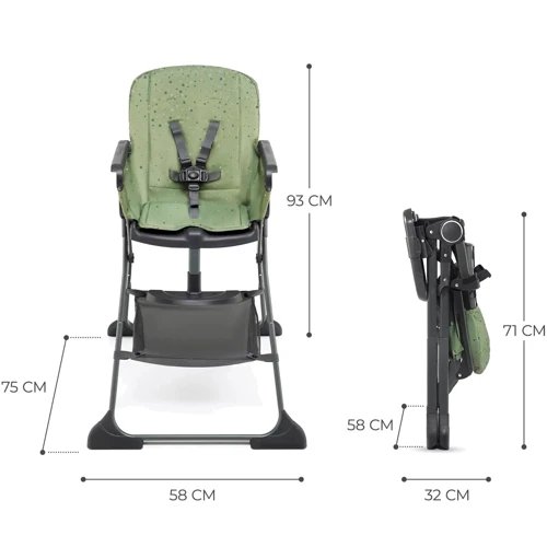 Стульчик для кормления Kinderkraft Foldee Green (KHFOLD00GRE0000) (00-00305200) фото 9