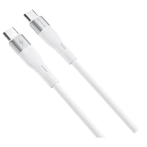 Кабель Proove Cable USB-C to USB-C Light Silicone 60W 1m White